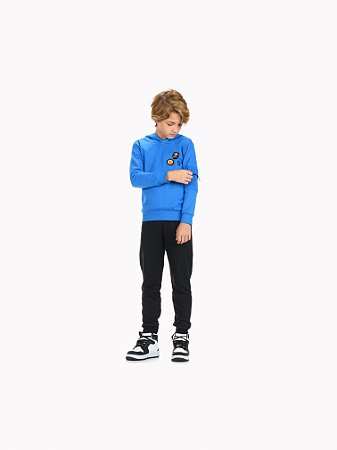Conjunto Infantil Moletom Malha Favo com Capuz e Patch
