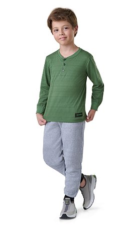 Calça Infantil Menino Jogger em Moletom Matelassê Mescla com Bolso