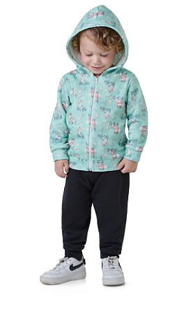 Calça Infantil Moletom 100% Algodão Flanelada com Cordão Frontal
