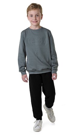 Blusão Moletom Infantil Menino Free Style City em Embossing