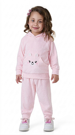 Conjunto Infantil Plush Interativo com Capuz e Orelhinhas