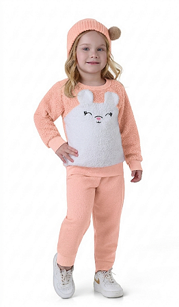 Conjunto Infantil Interativo Pelinho Atoalhado com Orelhinhas