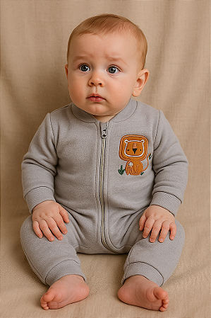 Macacão Bebê Boucle Peluciado com Bordado