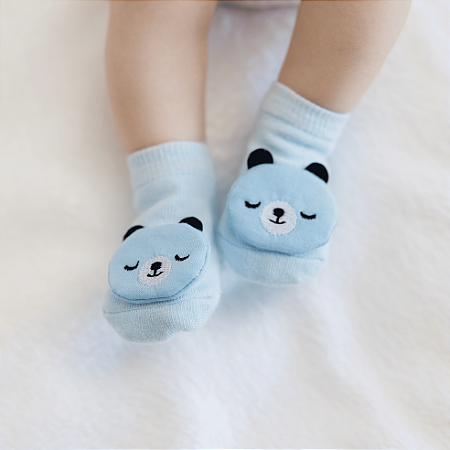 Meia Infantil Buba com Aplique de Ursinho Antiderrapante - Conforto e Fofura