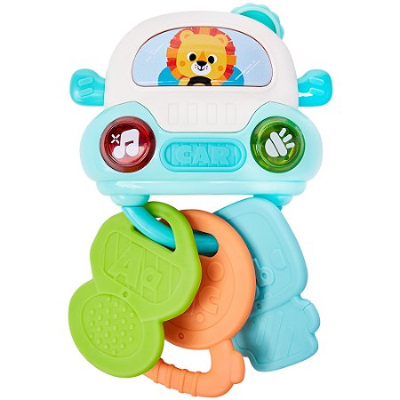 Carrinho de Atividades Musical com Chaveiro Mordedor Buba – Luzes e Sons