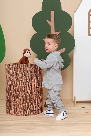 Conjunto Infantil Lã Canelada Peluciada com Capuz