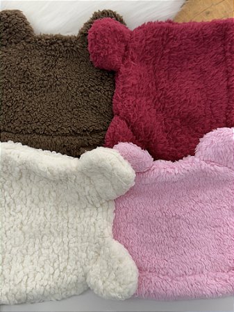 Touca Teddy Dupla Face com Orelhinha