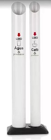 LIXEIRA DUPLA PARA COPO DESCARTAVEL AGUA/CAFE PREMISSE