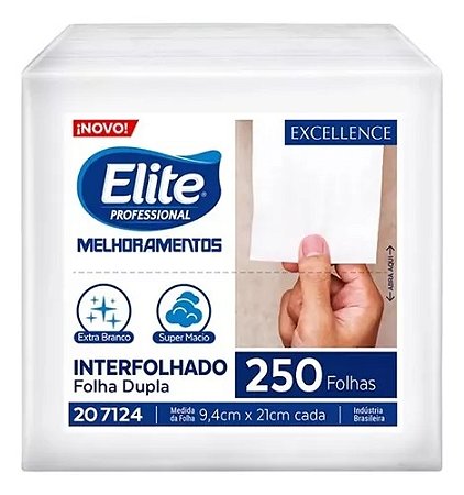 PAPEL HIGIENICO INTERFOLHADO FOLHA DUPLA ELITE EXCELLENCE COM 250 FOLHAS