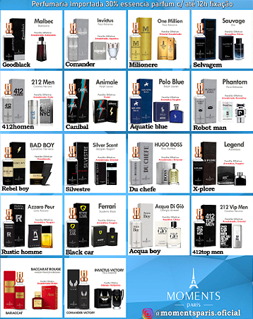 PERFUMES MASCULINOS MOMENTS PARIS 15ML