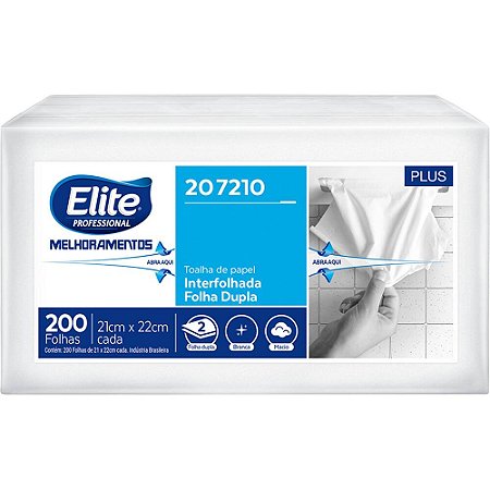 Papel Toalha Interfolha - Folha Dupla Plus Elite 21 x 22 cm