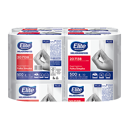 Papel Higiênico Rolo Folha Simples 4uni 10cm x 500m