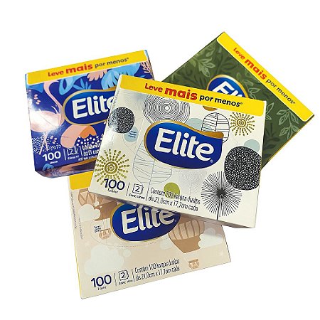 Lenço De Papel Elite 100 Folhas Dupla Alta Absorção Macio