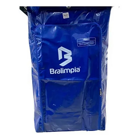 Saco Coletor Para Carrinho De Limpeza Bralimpia Azul 90l