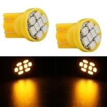 Lâmpada T10 8 leds AMARELO Automotiva carro pingo w5w super LED 12v placa teto farolete