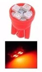 Lâmpada Pingo T10 4 leds VERMELHO 5050 SMD lâmpada camarão 12v