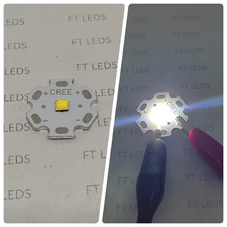 Led CREE 3w BRANCO FRIO 20000k com dissipador ESTRELA CREE