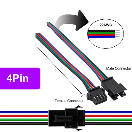 Conector De Engate Rápido 4 vias Macho Fêmea