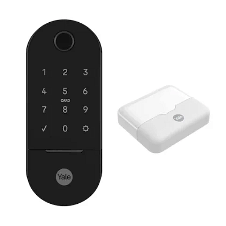 Fechadura Digital Lia Biometria Rolete Preta Fosca com Hub