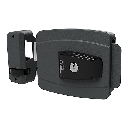 Fechadura Mini Agl Ajustável 12v Interna 42mm Chave Cinza