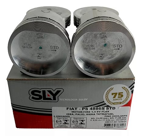 Jogo De Pistão Fiat Fire Idea/ Siena Tetrafuel/ Palio 1.4 8v Flex - STD