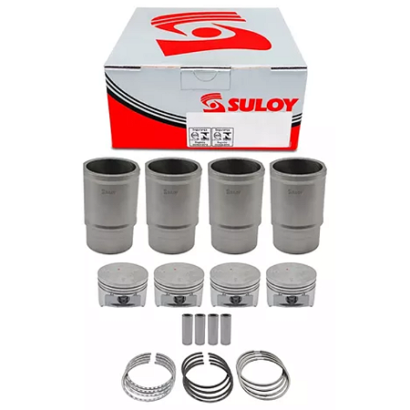 Kit Motor Peugeot/Citroen 1.4 8v Gasolina/Flex Completo Pistão, Pino, Camisa, Anel Suloy