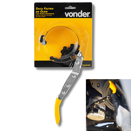 Chave Saco Filtro De Óleo Com Cinta Com Corrente 70mm a 114mm Vonder
