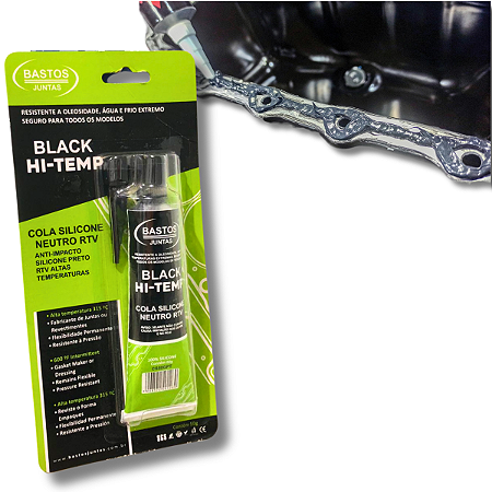 Silicone Alta Temperatura Até 315°C 50g Bastos Black Hi-Temp