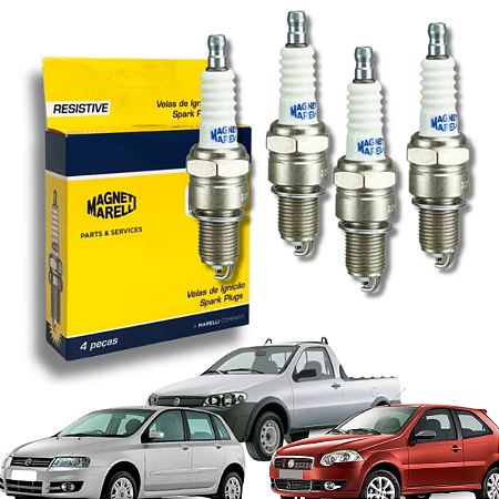 Jogo Vela De Ignição Fiat 1.8 Doblo Palio Stilo Siena Magneti Marelli