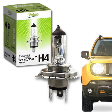 Lâmpada Standard H4 12V 60-55W Farol Alto, Baixo Amarelo Valeo