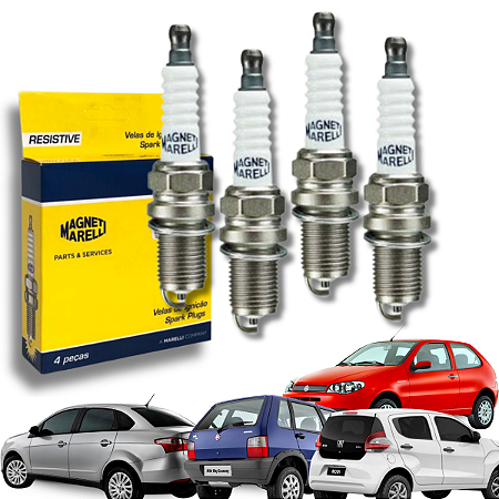 Jogo Vela de Ignição Fiat Fire / Evo 1.0 1.3 1.4 1.6 8/16v Uno Palio Fiorino Doblo Magneti Marelli