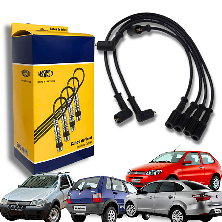 Cabos de Velas Ignição Fiat Fire Mpi 1.3 8v Fiorino Uno 2007 Em Diante Magneti Marelli
