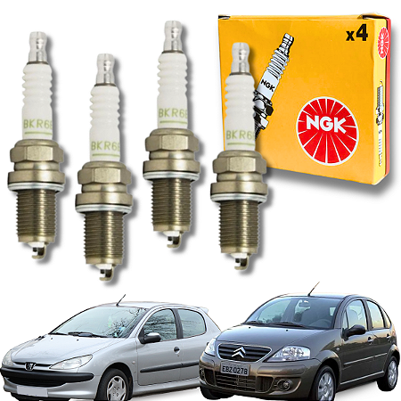 Jogo Vela de Ignição Citroen Peugeot 1.4 1.5 8v C3 206 208 Ngk