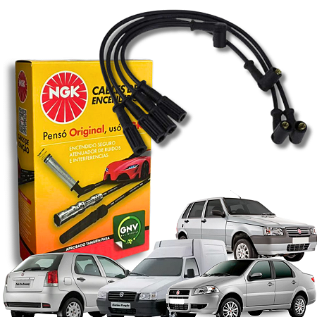 Cabos de Velas Ignição Fiat Fire 1.3 8v Palio Fiorino Uno Até 2006 Ngk