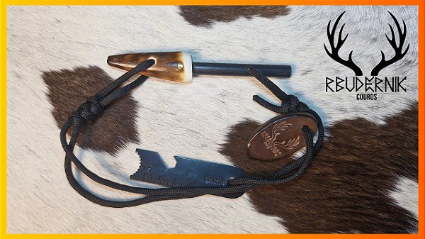 Pederneira Artesanal com Cabo de Chifre de Cervo - Rbudernik Couros