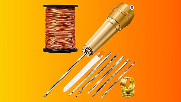 Furador de Costura Manual com Agulhas Substituíveis – Ideal para Couro, Lona e Reparos Domésticos