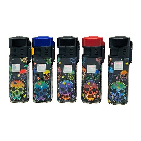 Isqueiro Maçarico Firestar Skull FS606P-1 – Recarregável, Portátil e Estiloso