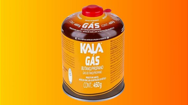 Cartucho de Gás Butano 450g Kala – Válvula de Segurança e Alta Capacidade