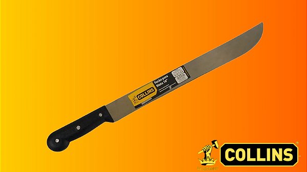 Facão Collins 18″ com Cabo Antiderrapante de Polipropileno – Corte Seguro para Jardim