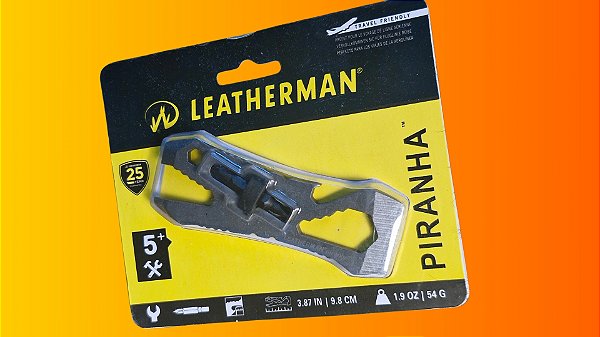 Ferramenta Multiuso Leatherman Piranha – 5 Funções em Aço Inoxidável (10cm)