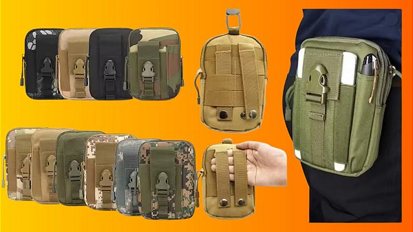 Bolsa Tática Molle EDC em Nylon 600D para Equipamentos Outdoor