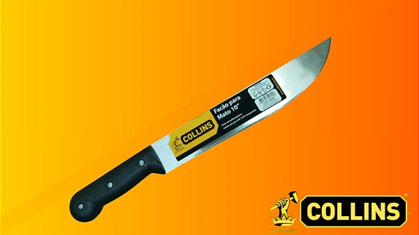 Facão Para Mato Collins 10″ com Cabo Injetado – Compacto, Resistente e Versátil