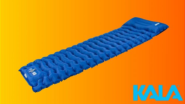 Colchão Inflável Ultra Leve Marine com Bomba de Pé Kala 195x67x9cm