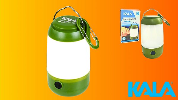 Lampião LED Araguaia Verde Kala 150 Lúmens com Gancho