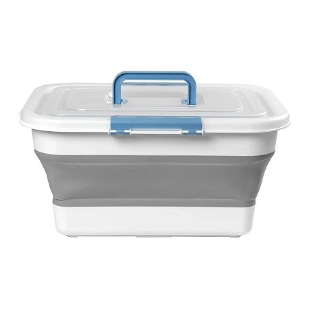 Caixa Plástica Dobrável Multiuso com Tampa 18L Kala
