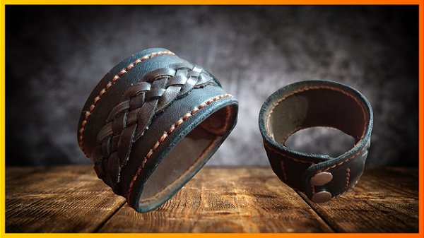Pulseira de Couro Trançada Artesanal Viking Storm