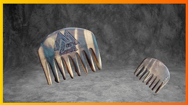 Pente de Madeira com Pirografia Artesanal Viking Storm