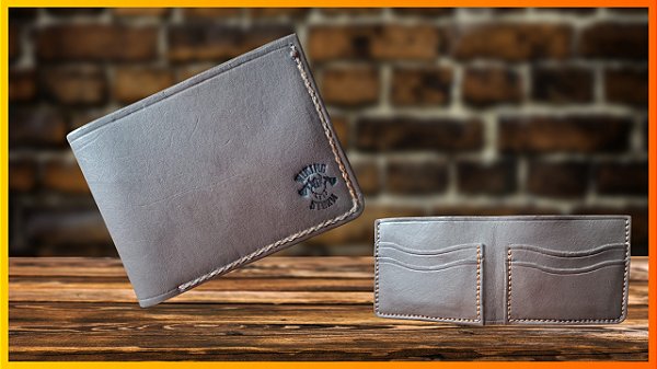 Carteira de Couro com Bolsos Viking Storm Artesanal