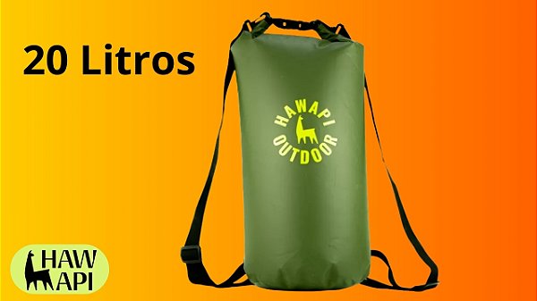 Saco Estanque Hawapi 20L Verde Escuro Impermeável PVC 500D