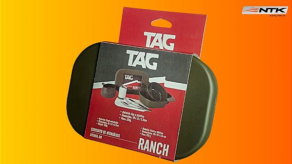 Conjunto de Utensílios Ranch TAG Verde para Camping